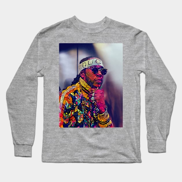 Abstract 2 Chainz Long Sleeve T-Shirt by stilldan97